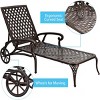 Vintage 5-Level All-weather Cross Weave Chaise Lounge Chairs,1pcs Patio Reclining Chair With Adjustable Foot Pads -Maison Boucle - 3 of 4