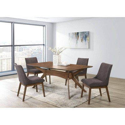 Ronan Walnut Brown Mid-Century Modern Side Chairs Set