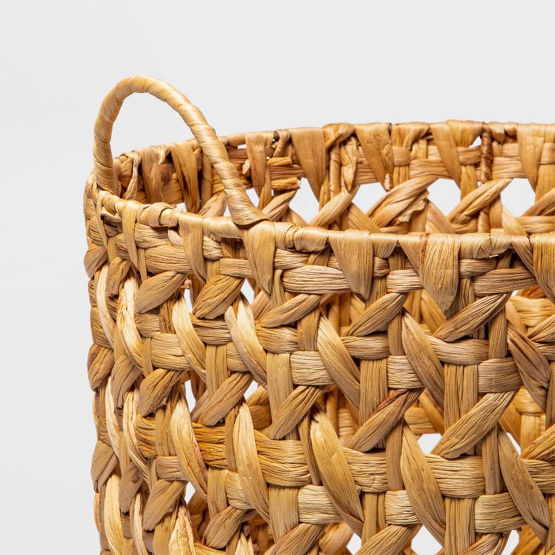 Woven Natural Decorative Cane Pattern Floor Basket - Threshold&#8482;, 4 of 9