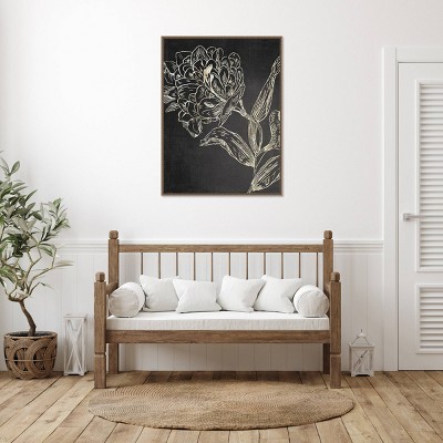 Golden Flower Folklore II Bronze Framed Canvas Art Print
