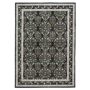 Coolmee Washable Rug for Hallway Kitchen Non Slip  for Bathroom Laundry Room Entryway Bedroom Soft Boho Floral Carpet Low Pile ThinBlue - 1 of 4