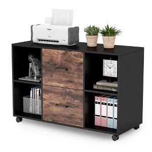 Resenkos File Cabinet, Filing Cabinet for Home Office, 2-Drawer File Cabinet, Large Mobile Filing Cabinet for Letter Size,Black - 1 of 4