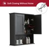 VANIRROR Black Bathroom Wall Cabinet, Wooden Medicine Cabinet With Adjustable Shelves, Over Toilet Storage Cabinet for Bathroom, Kitchen, Laundry - 4 of 4