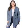 Women's Plus Size 2 Piece Outfits Notched Lapel Double Breasted Winter Dressy Overcoats - Agnes Orinda - 3 of 4