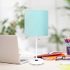 Simple Designs Sleek Slender White Table Lamp Aqua - 4 of 4