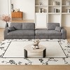 KWPZQEB 114.5" Corduroy Sectional Sofa, 2-in-1 Sofa with Upholstered & 3 Cushion Neck Pillows, L-Shaped Sofa with Deep Seat & Recliner for Living Room - 4 of 4