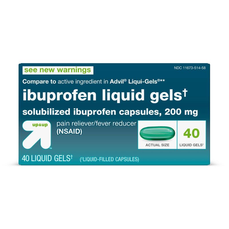 Ibuprofen (NSAID) Pain Reliever & Fever Reducer Softgels - up & up™, 1 of 7