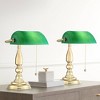 360 Lighting Hammond 14" High Small Traditional Bankers Desk Lamps Set of 2 Gold Polished Brass Plated Finish Metal Home Office Living Room Bedroom - 2 of 4
