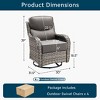 Outdoor Swivel Rocker Chair with 6 Inch Thick Cushion 2 in 1 Porch Glider Swivel Chair - Wicker Patio Furniture Patio Swivel Glider Seating - 3 of 4