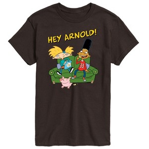 Men's Hey Arnold! Arnold, Gerald, and Abner Short Sleeve Graphic T-Shirt - Dark Brown - 2 X-Large - 1 of 4
