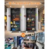72" Metal Storage Cabinet with Locking Doors and Wheels, Heavy Duty Steel Frame, Adjustable Shelves, Magnetic Door Closure, Integrated Organizer - 3 of 4