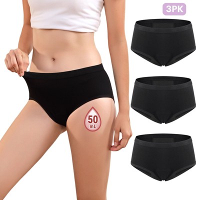 CARER 3pk Period Underwear for Women Leakproof Underwear for Menstrual Postpartum - Mild Absorbency