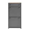 Okak Shoe Cabinet, Shoe Organizer with 2 Panel Flip Drawers and 1 Simple Drawers, Freestanding Shoe Rack for Entryway, Living Room, Hallway, Grey - 3 of 4