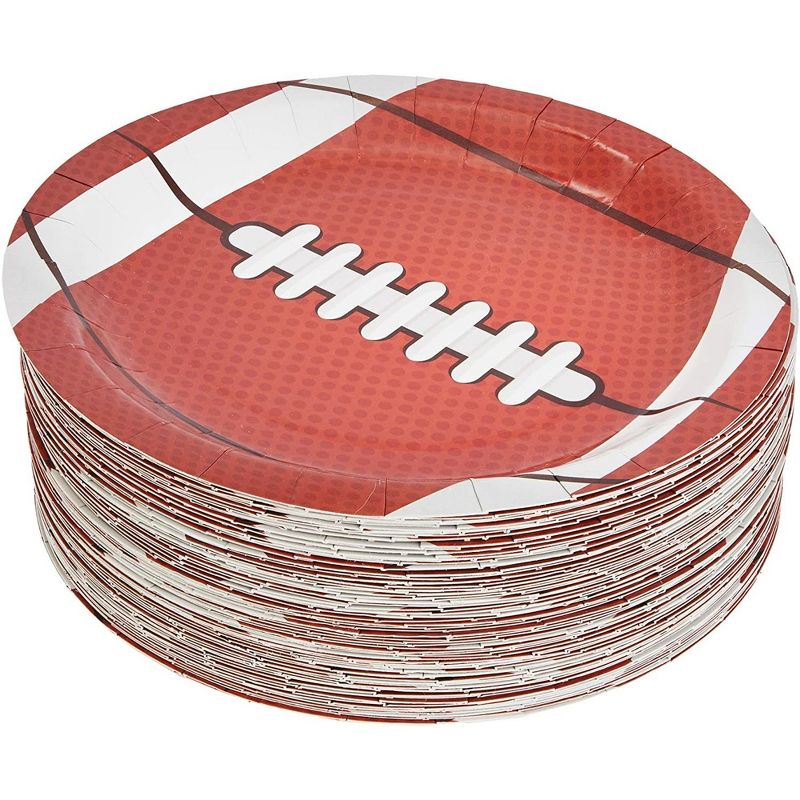 Blue Panda 80-Pack Football Paper Plates - Football Themed Birthday Party, Tailgate Party Supplies (9 In), 4 of 6