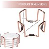 Rose Gold Coaster Holders (2 Pk) Non-Skid & Non-Scratch Holders - Fits 5 Coasters 4" to 4.25" - Holds Coasters of Any Shape- Great Gift Idea - 2 of 4