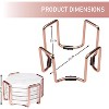 Rose Gold Coaster Holders (2 Pk) Iron Non-Skid & Non-Scratch Holders Protect Tabletops- Fits 5 Coasters 4" to 4.25" in Size -Great Christmas Gift Idea - image 2 of 3