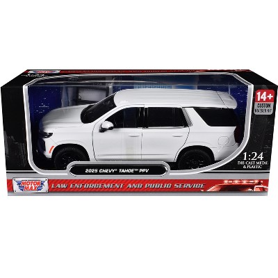 2025 Chevrolet Tahoe PPV White "Custom Builder's Kit - Law Enforcement and Public Service" 1/24 Diecast Model Car by Motormax