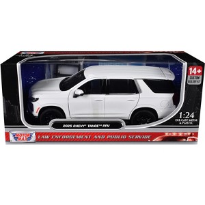 2025 Chevrolet Tahoe PPV White "Custom Builder's Kit - Law Enforcement and Public Service" 1/24 Diecast Model Car by Motormax - 1 of 1