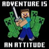 Men's Minecraft Steve and Creepers Adventure Is an Attitude T-Shirt - 2 of 4