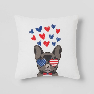 Dog Square Throw Pillow Red - Sun Squad™