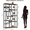Bookshelf, Open Bookshelf, Home Retro Bookshelf, Tall Storage Rack with 9 Tiers, Display Shelf, Storage Rack, for Office, Living Room, Bedroom, Brown - 3 of 4