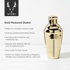 Viski Gold Measured Cocktail Shaker, 14 oz, Measured Gold Plated Stainless Steel Shaker With Strainer - 2 of 4
