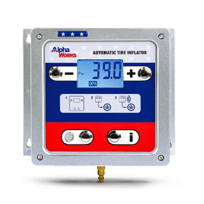 AlphaWorks Automatic Air Pressure Inflator - 1/4" NPT In/Outlets, Digital Display, Set Pressures & Inflate