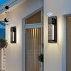 C Cattleya 2-Pack Matte Black Dusk to Dawn LED Outdoor Wall Light with Outlet and Clear Bubble Glass - image 2 of 4