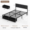 Furnulem Full and Queen Upholstered LED Bed Frame with 2 Drawers, Metal Bed Frame with Storage Headboard Charging Station and LED Lights, Noise-Free - 4 of 4