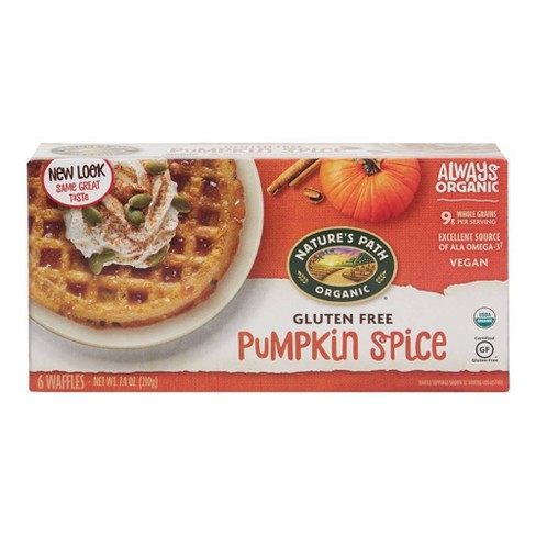 Nature S Path Organic Vegan Gluten Free Wheat Free Pumpkin Spice Frozen Waffles 7 4oz 6ct Target