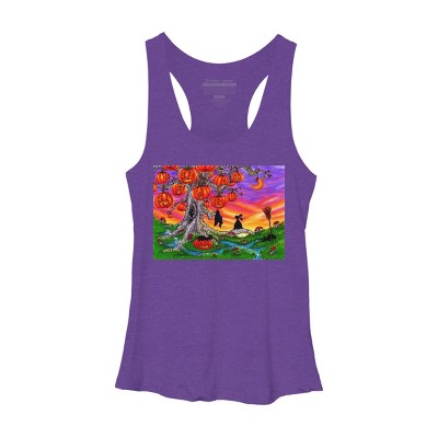 Women's Design By Humans WAITING FOR HALLOWEEN By Buddyforme Racerback Tank Top