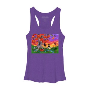 Women's Design By Humans WAITING FOR HALLOWEEN By Buddyforme Racerback Tank Top - 1 of 3