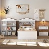 3-Piece Bedroom Sets, Twin Size House-Shaped Wooden Bed with Storage Drawers, Nightstand and Stroage Rack - ModernLuxe - 2 of 4