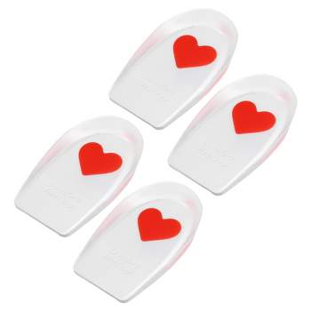 Unique Bargains Silicone Heel Support Cup Pads Orthotic Insole Plantar Care  Heel Pads Ripple Pattern Size 33-39 4pcs : Target