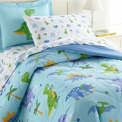 Sweet Jojo Turquoise Gray Green Dinosaur Boy Girl Toddler Size Bedding Sheet Set 
