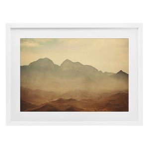 Stupell Industries Hazy Desert Mountain Framed Print Under Glass Art, White, 23" x 17" - 1 of 4