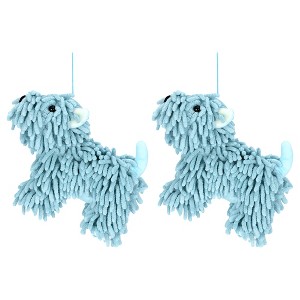 REGALWOVEN 2 Packs Cute Cartoon Dog Shape Soft Absorbent Chenille Hand Towel with Hanging Loop 8" x 10" - 1 of 4