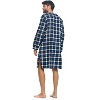 Ashford & Brooks Mens Flannel Plaid Long Sleep Shirt Henley Nightshirt - 3 of 4