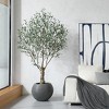 DR.Planzen 7ft UV Resistant Artificial Olive Tree with Grey Tall Planter, Pre Potted Fake Olive Tree for Indoor Outdoor Home Decor, Big Faux Plants - 4 of 4