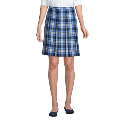 School Uniform Young Women's Plaid Box Pleat Skirt Top of the Knee