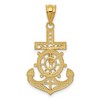 Black Bow Jewelry 14k Yellow Gold & Rhodium Mariner's Crucifix Cross Pendant, 16 x 31mm - 3 of 4