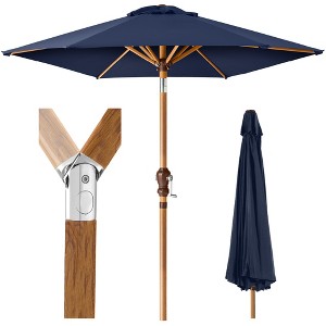 Best Choice Products 10ft Outdoor Woodgrain Pattern Steel Market Patio Umbrella w/ Crank, Tilt - 1 of 4