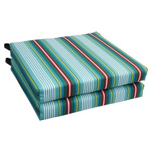 Blazing Needles, 20-inch by 19-inch Patterned Outdoor Chair Cushions (Set of 2) - 1 of 2