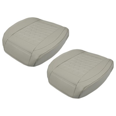 X-Autohaux Universal Comfortable PU Leather Automotive Seat Pads Gray 2 Pcs