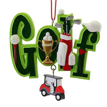 Kurt S. Adler 3.25 In Golf Ornament Cart Tee Clubs Bag Tree Ornaments