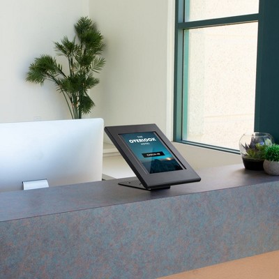 Black Anti-Theft Locking Tablet Kiosk with Wall Mount