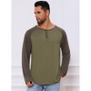 INSPIRE CHIC Men's Raglan Long Sleeve Tee Shirt Casual Henley T-Shirts - 4 of 4
