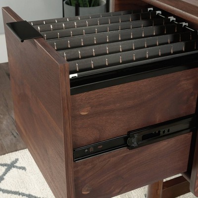 Grand Walnut Mid-Century Modern Desk with Drawer and Keyboard Tray