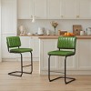 Art Leon Faux Leather Counter Height Barstool with Metal Frame, Set of 2 - 3 of 3