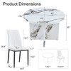 ChicFurnit Dining Set Modern 7 Piece Round Dining Table Set with Upholstered Chairs for Dining Room, White, 46.85"*46.85"*10.04" - 3 of 4